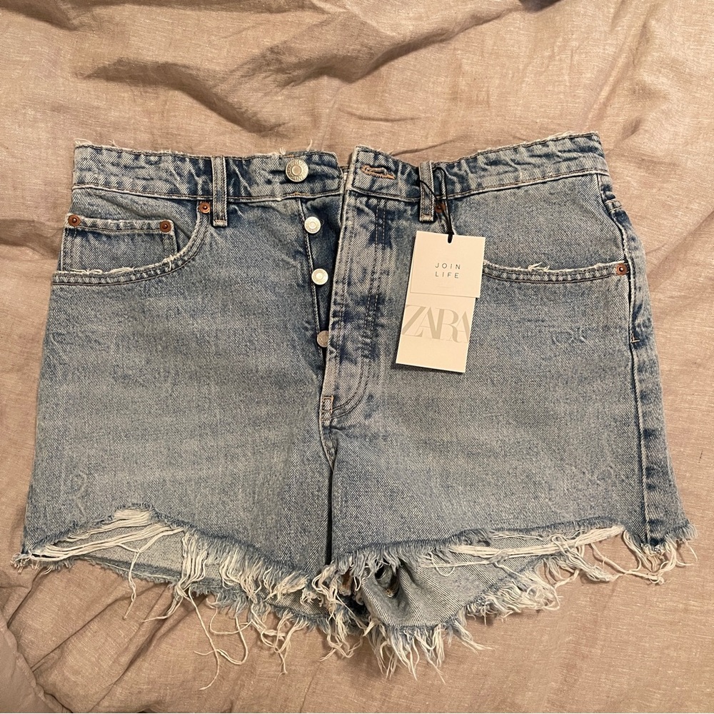Zara High Waist Jean Shorts